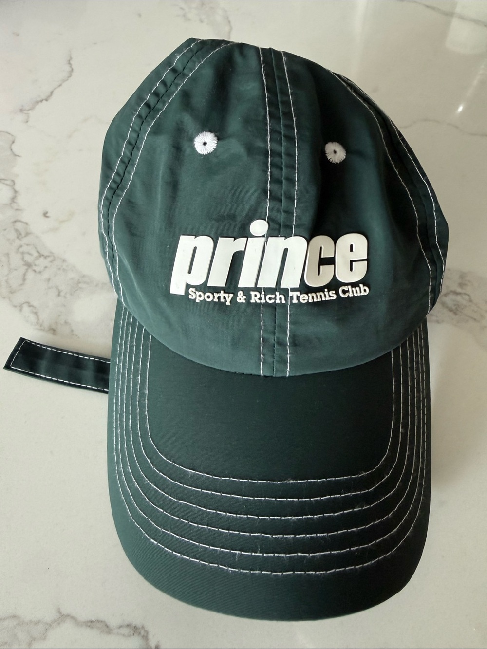 Sporty & Rich x Prince Tennis Club Conteast Stitch Hat - Dark Green